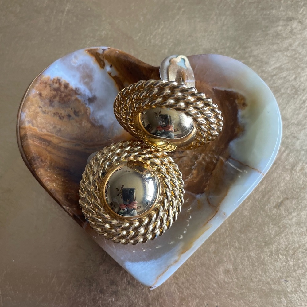 Anne Klein Gold Statement Earrings.